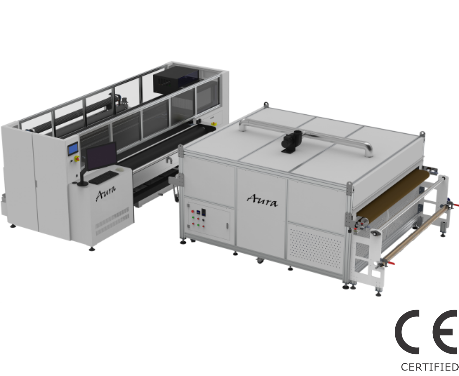 Aura digital textile printing machine with integrated in line curing dryer