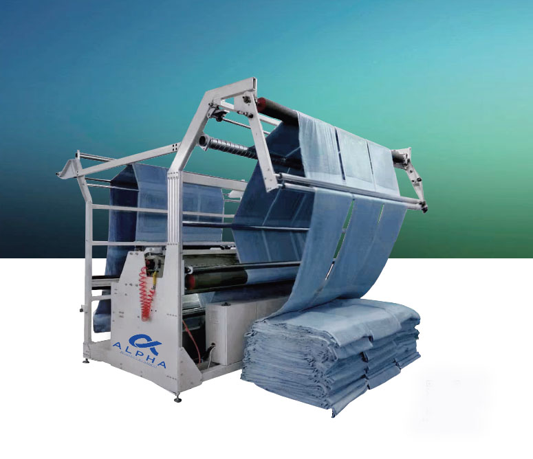 Alpha Auto Length Slitting Machine in continuous towel finishing department