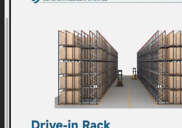 Industrial drive in pallet racking system storing bulk textile materials